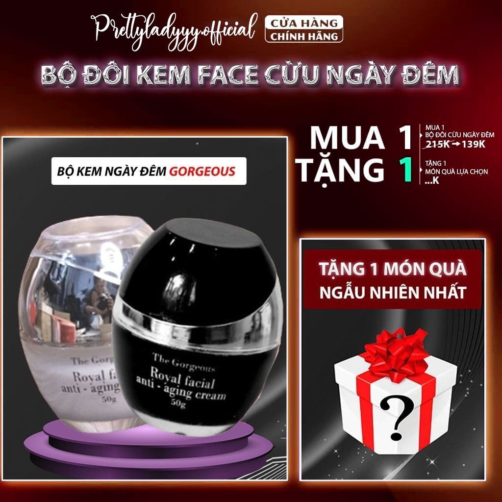 Kem face cừu dưỡng ngày và đêm Múi Xù GORGEOUS, kem dưỡng ẩm giúp da trắng sáng mờ thâm sạm tàn nhang