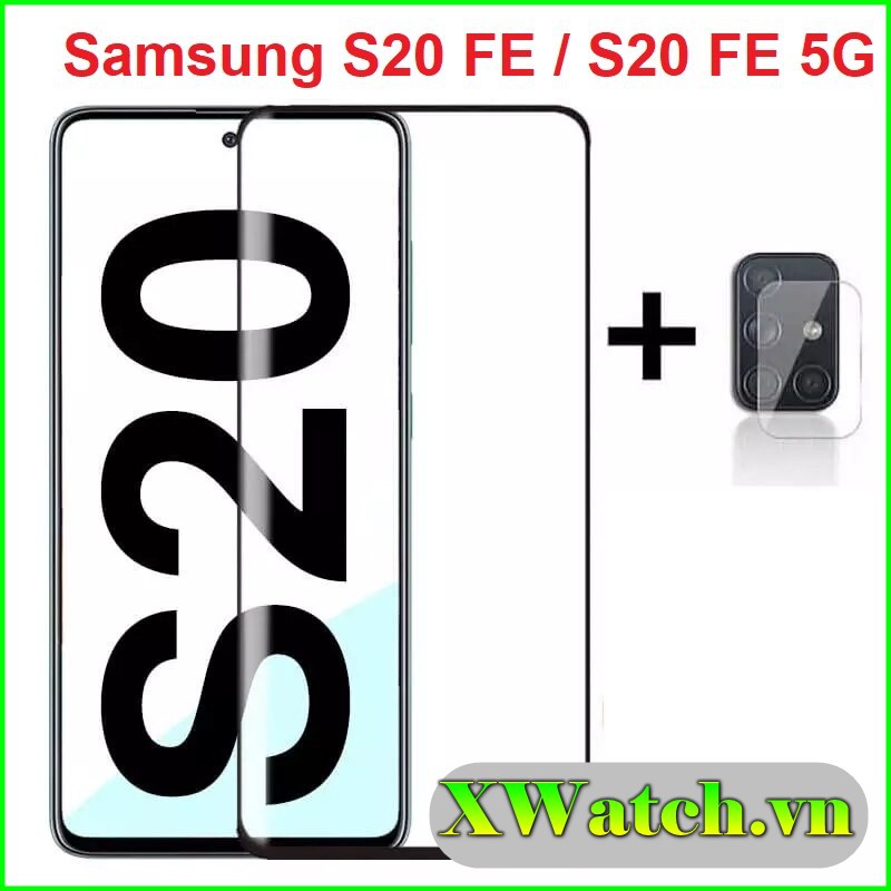 Cường lực full màn hình samsung galaxy s20 fe / s20 fe 5g / a02s / a12 , cường lực camera