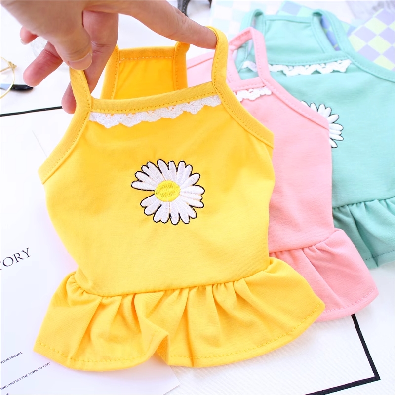 Daisy Embroidered Dresses for Dogs and Cats - T3 Pets Shop