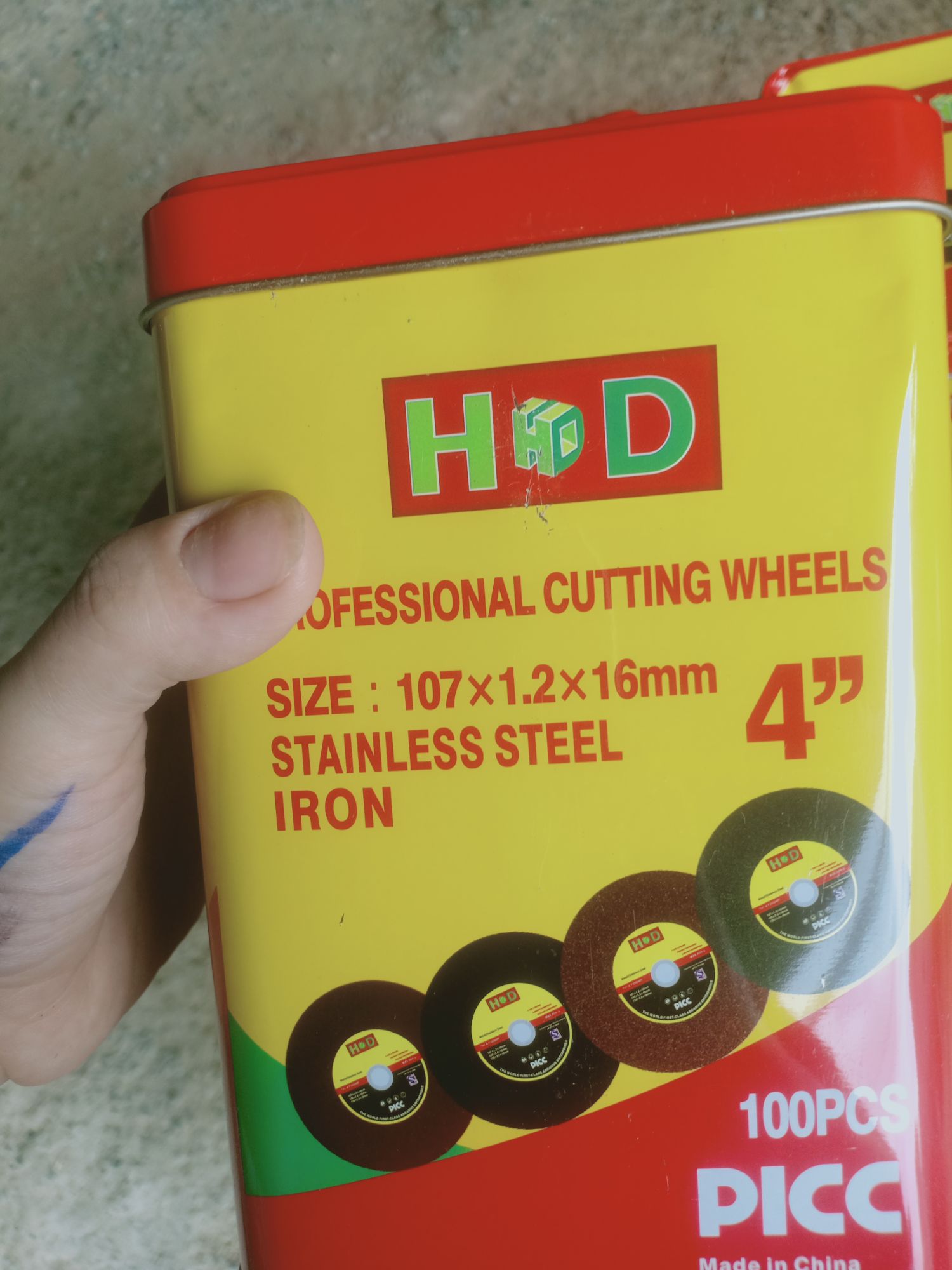 Đá cắt sắt,inox HD 1tấc ( hộp 100 viên)