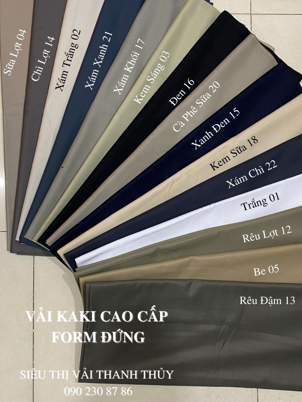 VẢI KAKI CAO CẤP ( FORM ĐỨNG ) MAY QUẦN NAM CÔNG SỞ