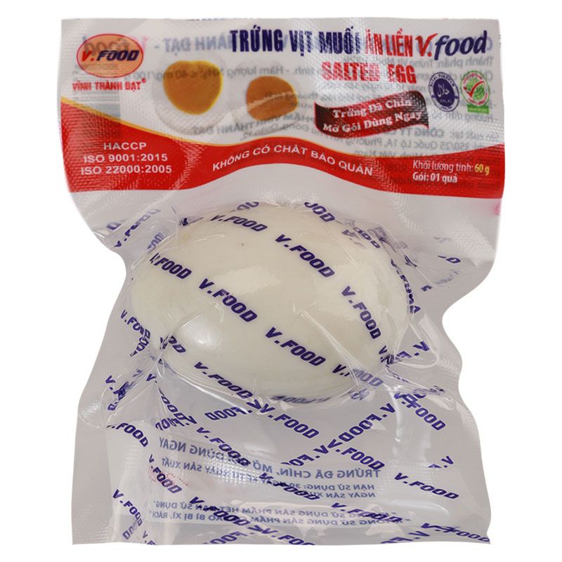 [GIÁ CỰC TỐT] Trứng vịt muối ăn liền - Vĩnh Thành Đạt (1 quả/bịch)