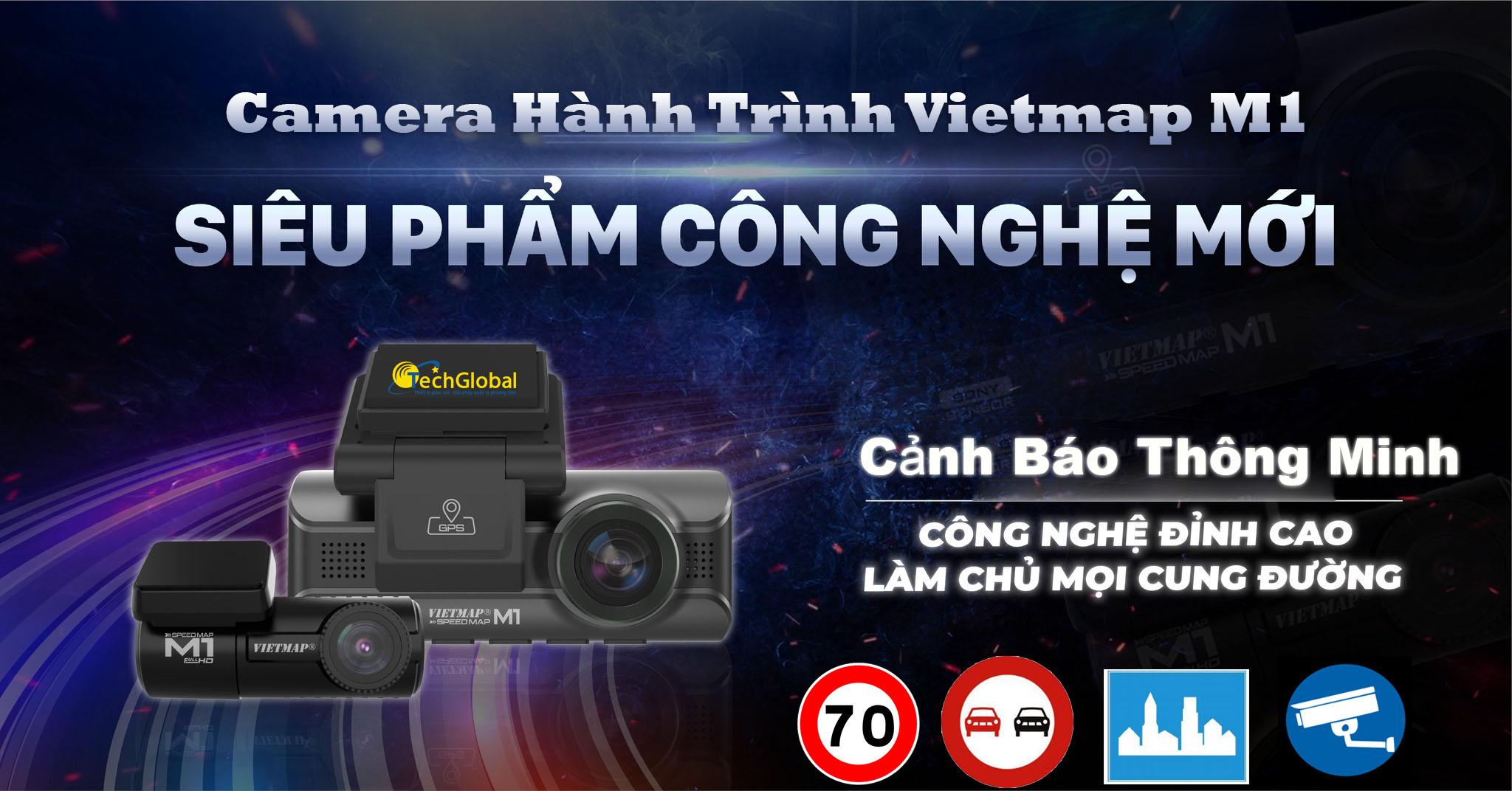 Camera hành trình Vietmap Speed Map M1[ Bảo hành 1 năm + thẻ nhớ 32G]