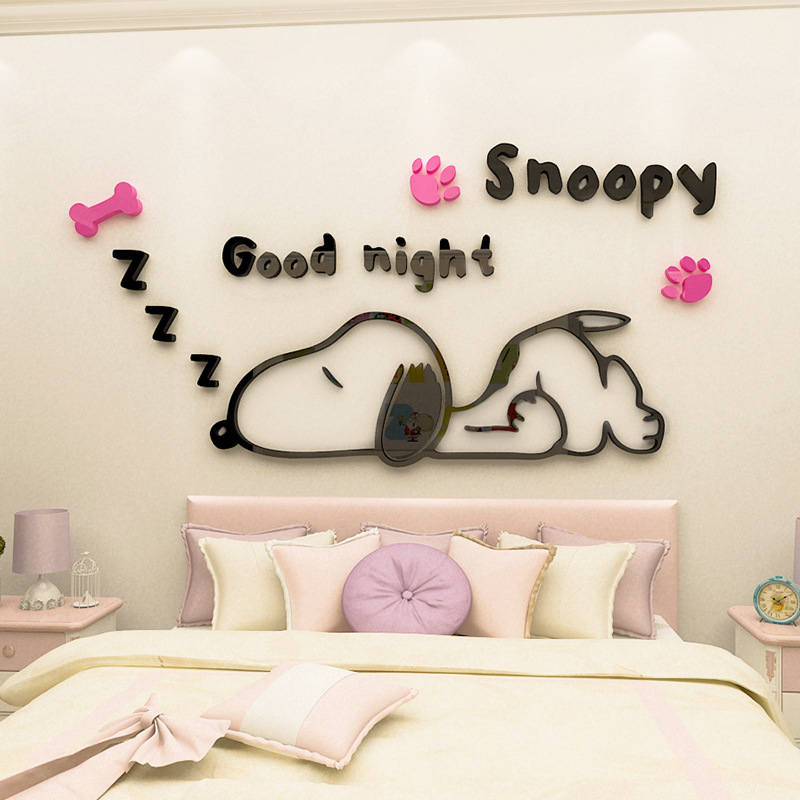 Tranh mica EPeBen dán tường nổi 3d hình snoopy decor trang trí mầm non, phòng cho bé