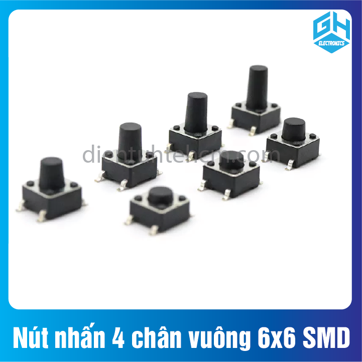 COM BO 20 Nút nhấn 4 chân vuông 6x6 chân dán SMD (SET 20)