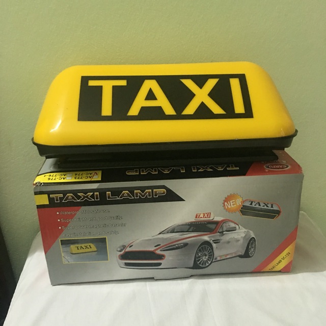 Mào taxi vàng - có đèn - đế nam châm cỡ 28cm