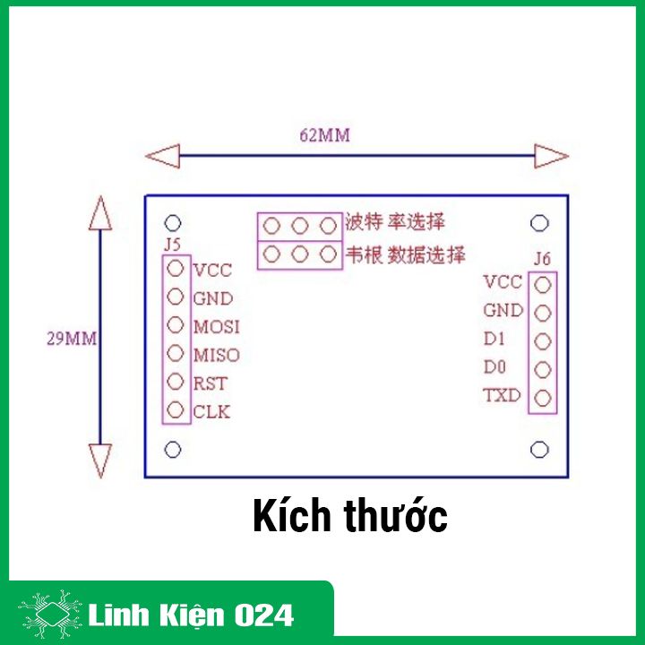 Module RFID HZ-1050 125KHZ 3-10cm 3.3V-5.5V