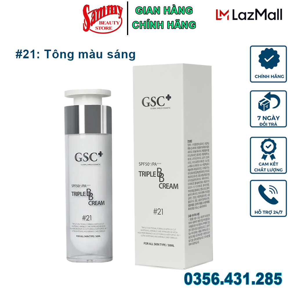 Kem chống nắng bb gsc triple bb cream, kem nền triple bb cream gsc -kem trang điểm chống nắng