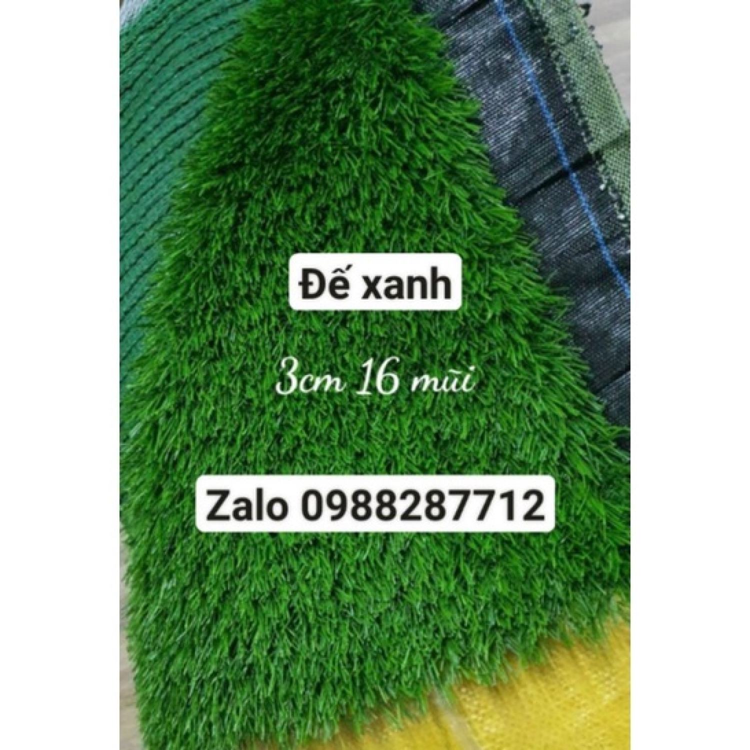 Thảm cỏ nhân tạo 3cm 16 mũi đế xanh