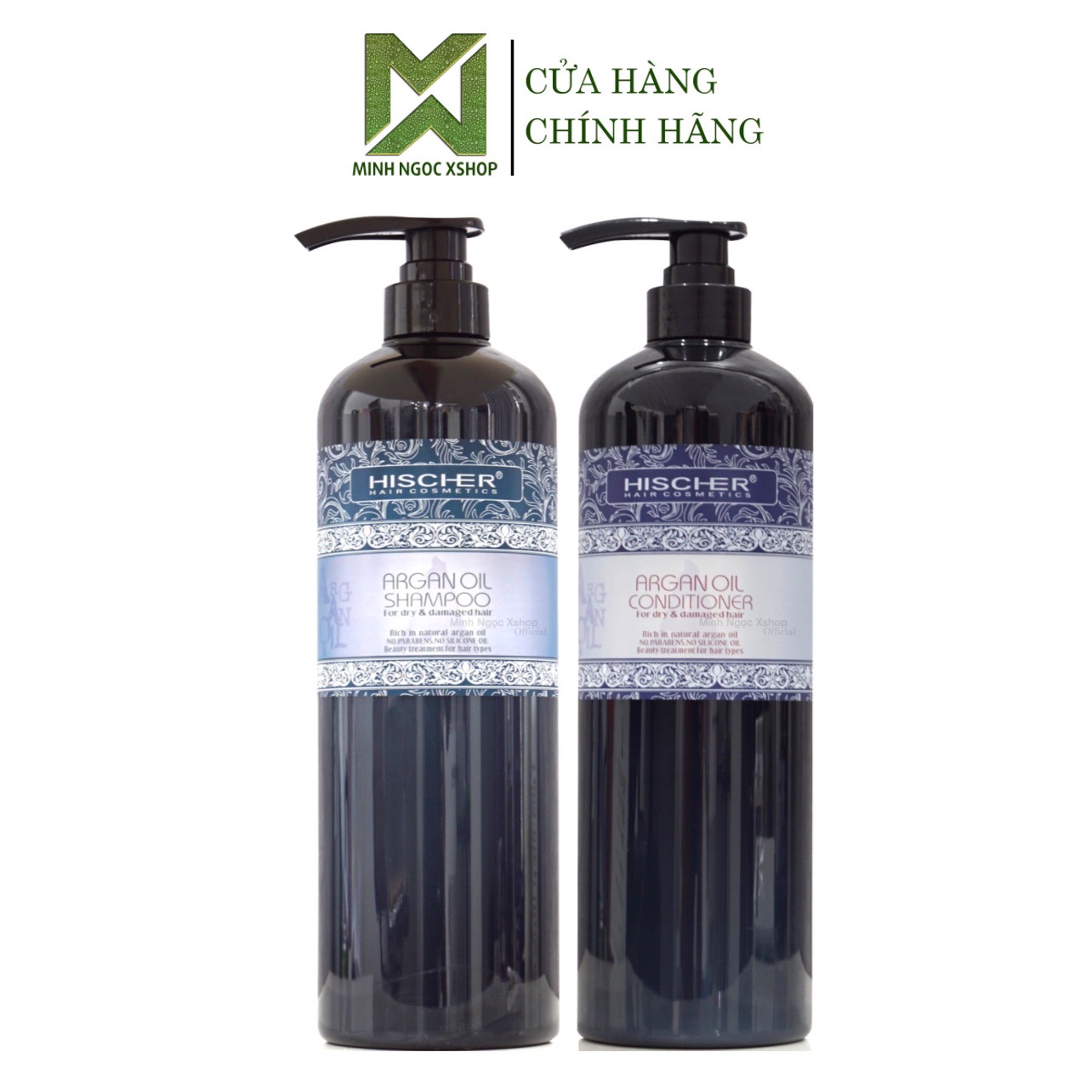 Dầu gội xả phục hồi cho mọi loại tóc Hischer Argan Oil 1000ml chính hãng