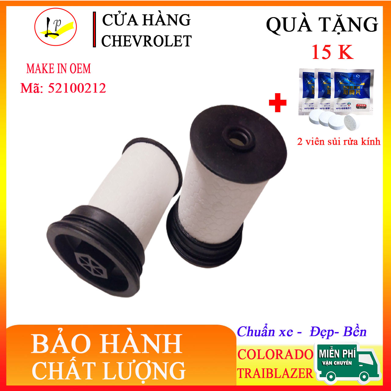 Combo 2 cái Lọc nhiên liệu xe colorado - traiblazer mã 52100212| hàng đẹp - chuẩn OEM - bền| Tặng 2 viên sủi rửa kính 15k|lọc nhiên liệu ô tô,lọc nhiên liệu bán tải colorado,lọc nhiên liệu traiblazer,lọc nhớt colorado|lienphuong79