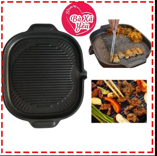 Vĩ Nướng Chống Dính Bầu Có Rãnh Thoát Dầu Tiện Ích