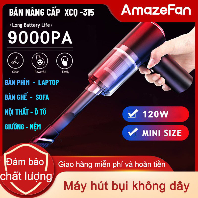 Máy hút bụi mini cầm tay không dây sạc điện có đèn amazeFan LOẠI 2 PIN lực