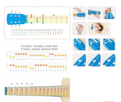 Đồ chơi đàn Guitar màu xanh Hape
