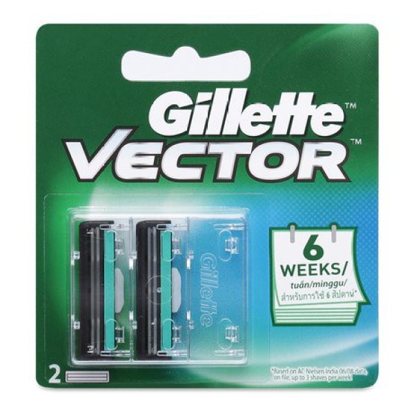 Lưỡi dao cạo Gillet vector 2 lưỡi kép ( vỉ 2 lưỡi dao ) nhập khẩu