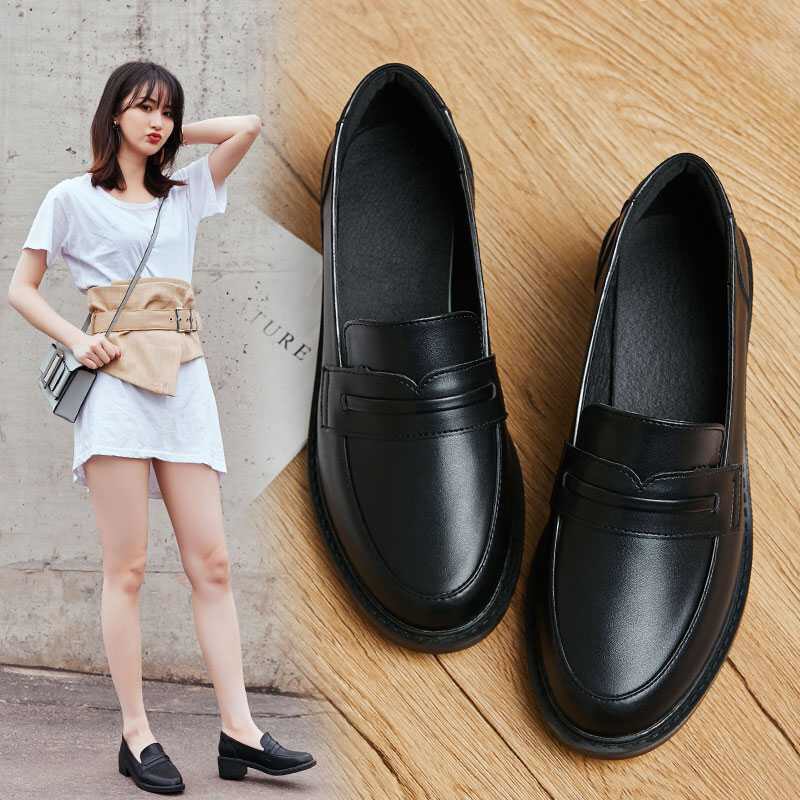 Giày lười nữ kiểu da trơn phong cách Hàn Quốc cho nữ