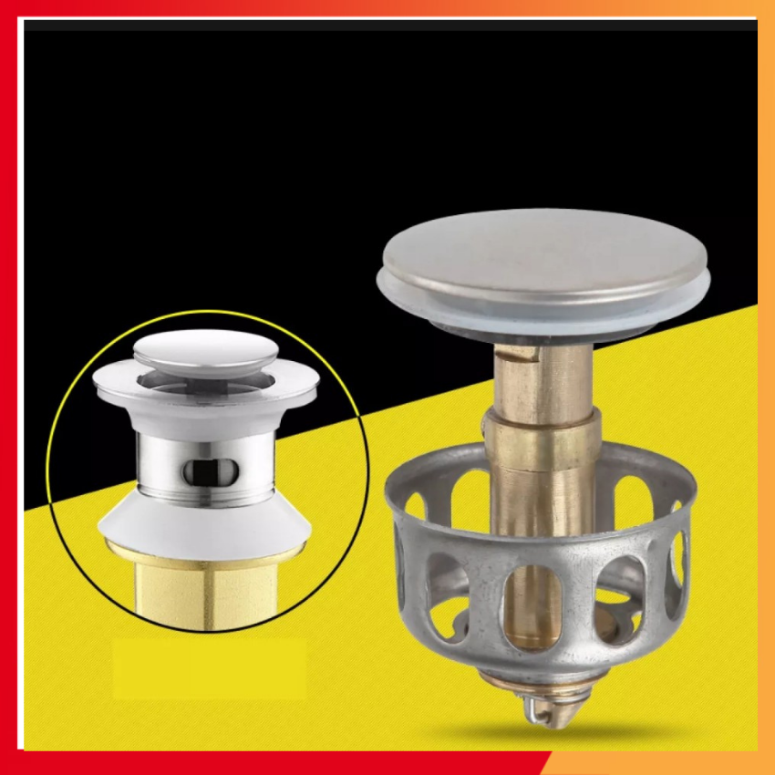Xả lavabo ruột gà cao cấp (xả nhấn) - DALICO