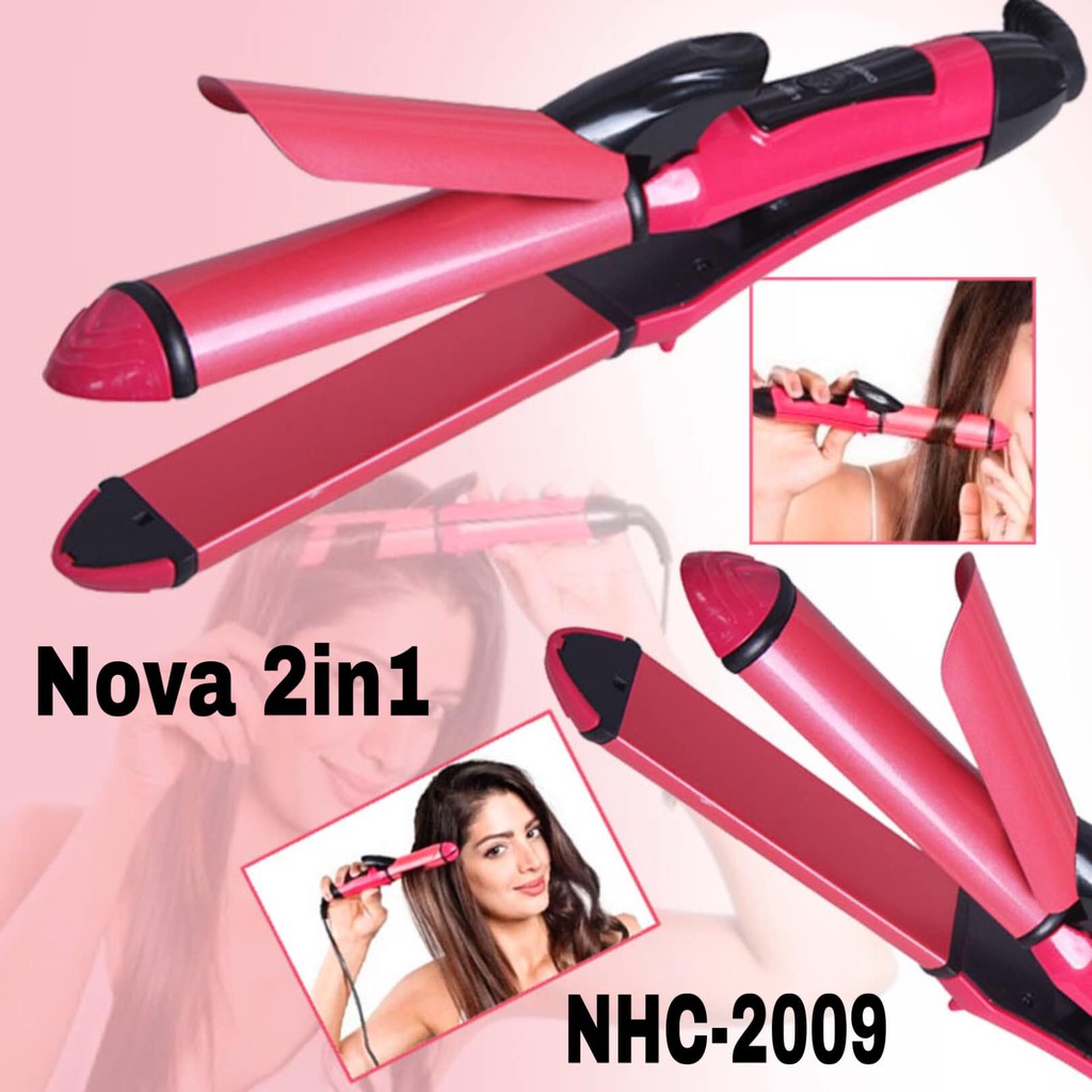 MÁY LÀM TÓC 2IN1 UỐN DUỖI TÓC NOVA NHC-2009 NHỎ GỌN TIỆN DỤNG