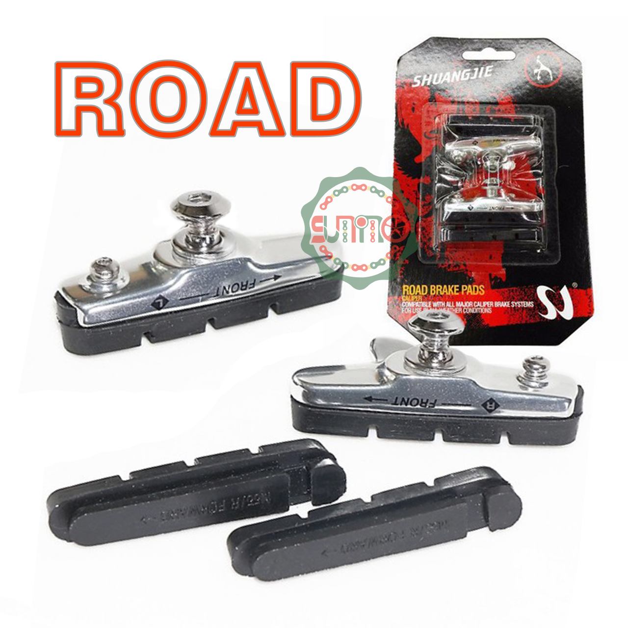 Gôm thắng - Má phanh xe đạp SHUANGJIE brake pads đế cao su