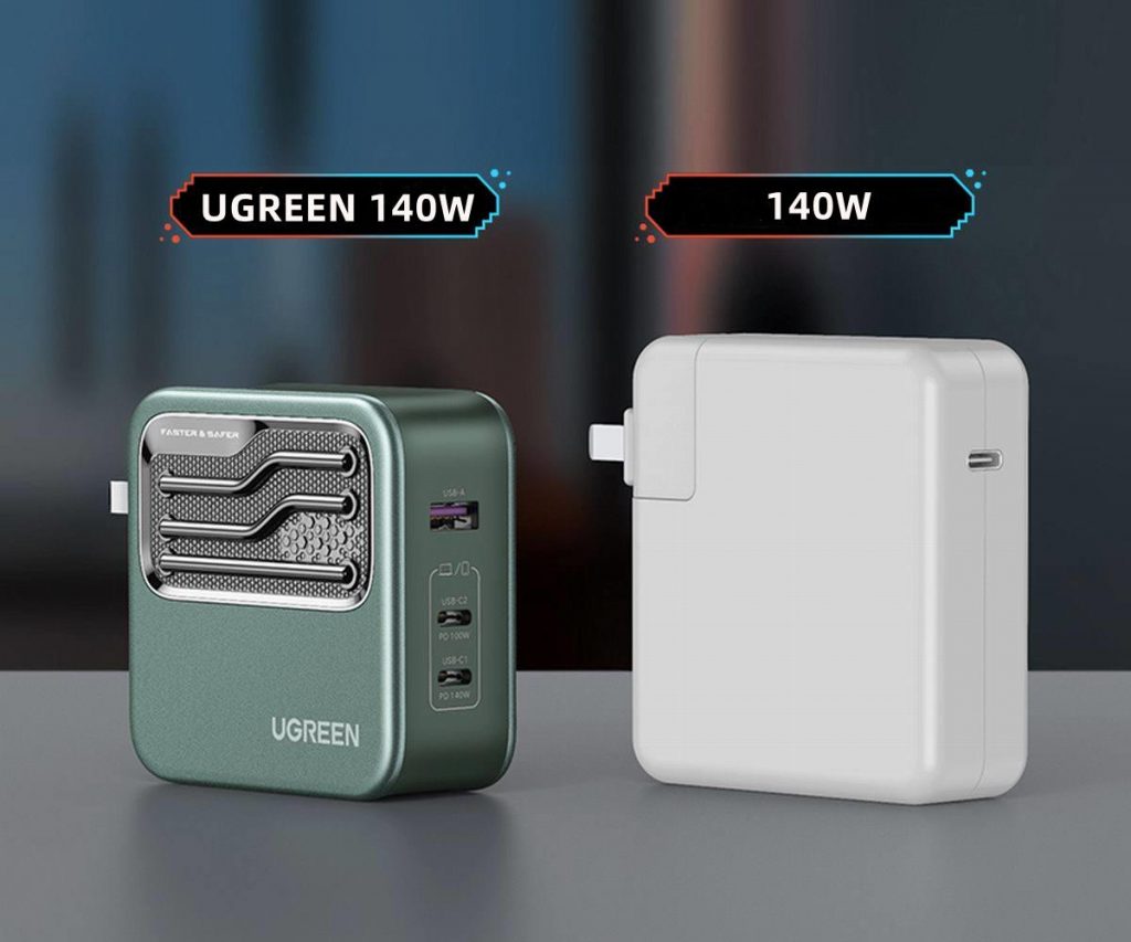 Củ sạc nhanh Ugreen Nexode GaN Fast - PD3.1 - 140w [2 Type C+1 Type A] PD3.1/PPS2.0/QC3.0/FCP/SCP