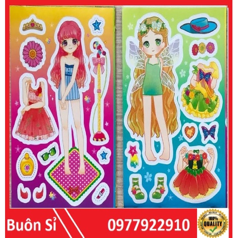 Tập hình dán công chúa, búp bê, nhân vật hoạt hình, thời trang