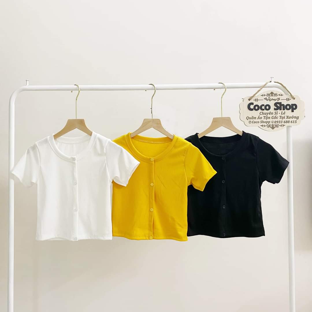 Áo Croptop cài nút thun gân