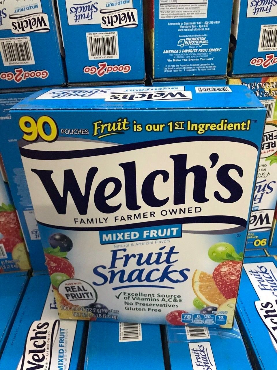 Kẹo dẻo trái cây Welch’s Fruit Snacks Mixed Fruit 90 gói 2kg