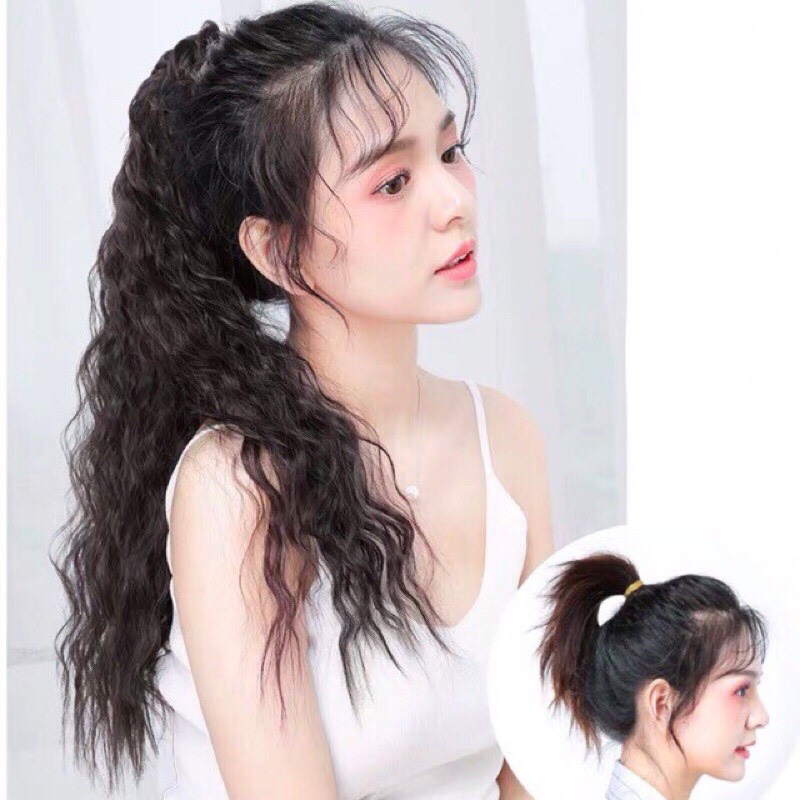 Tóc giả nữ cột❤️Tóc giả buộc xù 60cm