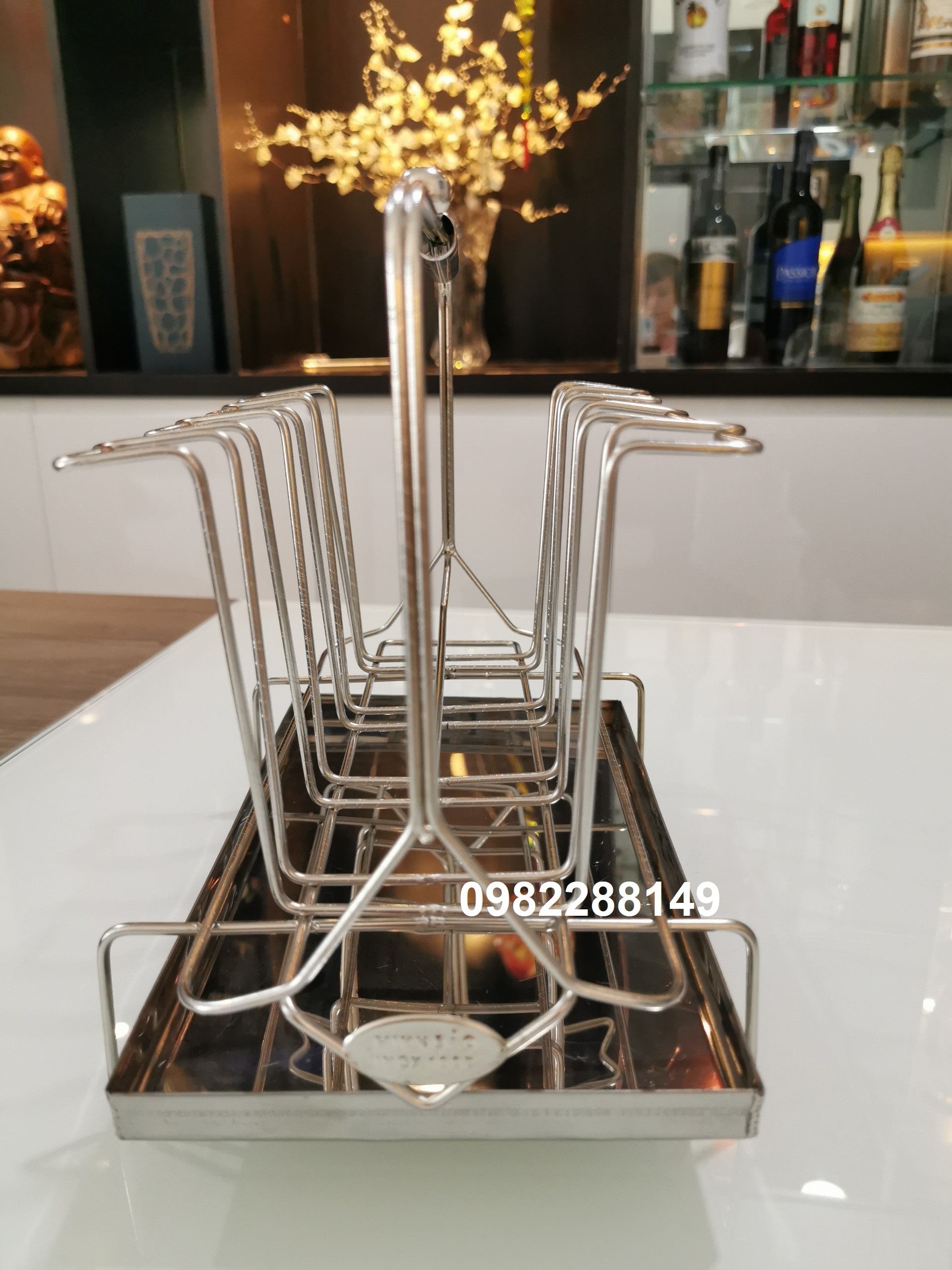 KỆ / GIÁ ÚP LY INOX CAO CẤP (8 LY) - (Ảnh shop tự chụp)