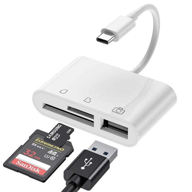 Đầu đọc thẻ nhớ Type c đọc thẻ SD,TF,USB đa năng