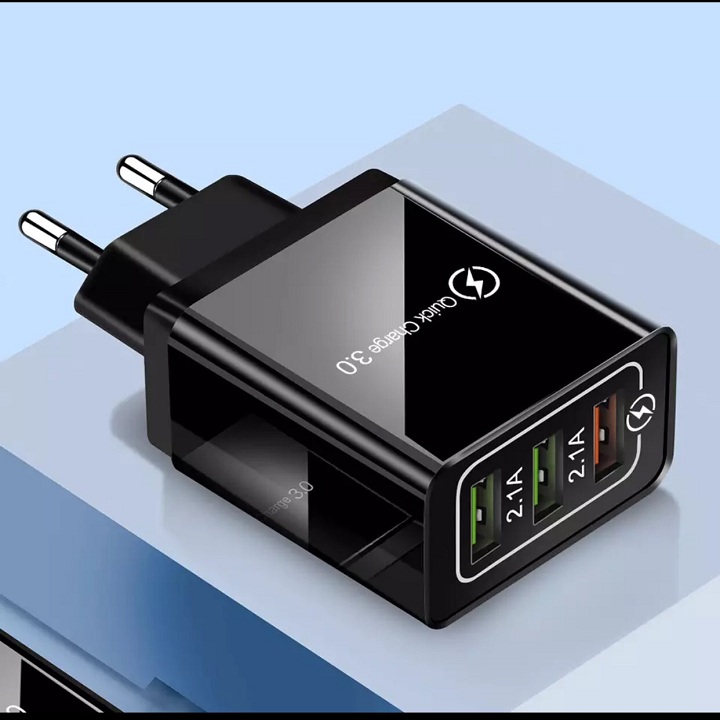Củ Sạc Nhanh Ba Cổng Qualcomm 3.0 - cổng màu cam