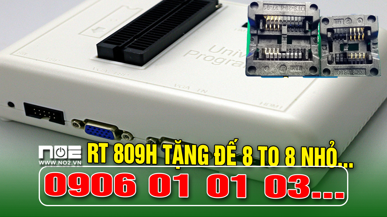Máy nạp rom rt809h hỗ trợ nhiều ic tốc độ phi mã- 8 to 8 nhỏ bh 1t