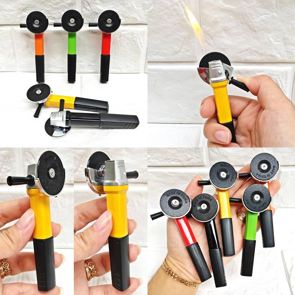Bật Lửa Gas, Quẹt Hình Máy Mài Kiểu Dáng Độc Đáo Lạ Mắt