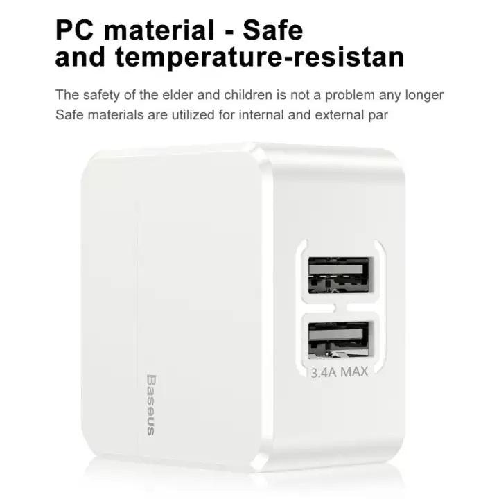 Củ sạc nhanh đa năng 2 cổng USB Mini Square Dual-U Chager (Hỗ trợ sạc nhanh 3.4A Max)
