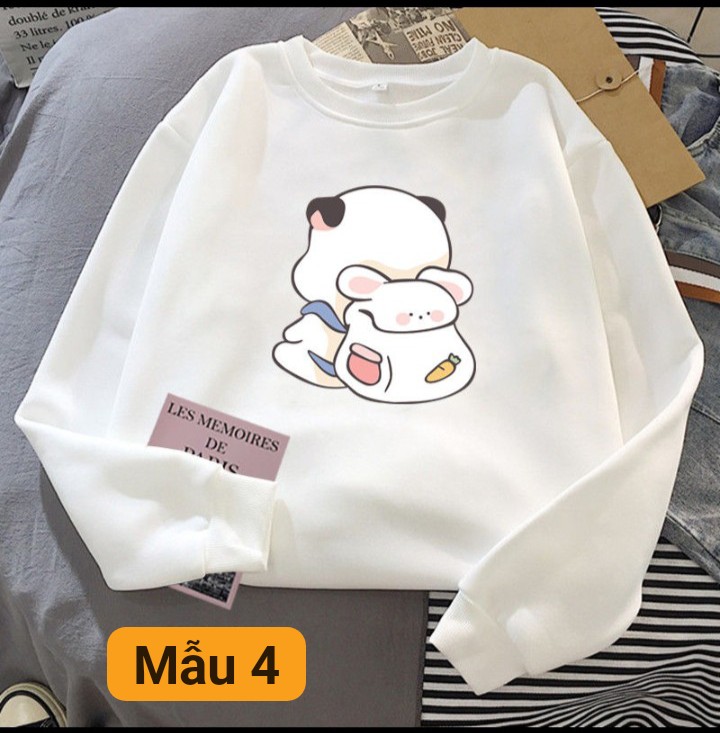 Các mẫu áo nỉ hình cute chất nỉ da cá , dày