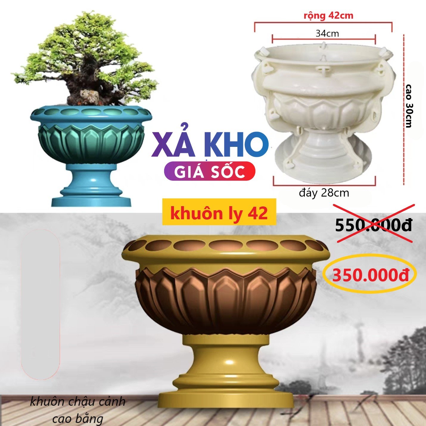 Khuôn đúc chậu ly - khuôn chậu đổ đáy (khuôn chậu ABS siêu bền )