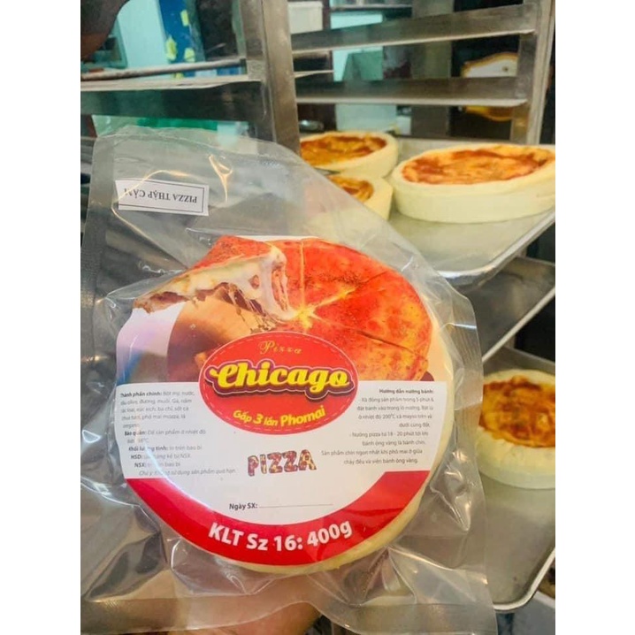 Pizza chicago nhân nhồi 400g - loại ngon, gấp 3 lần phô mai