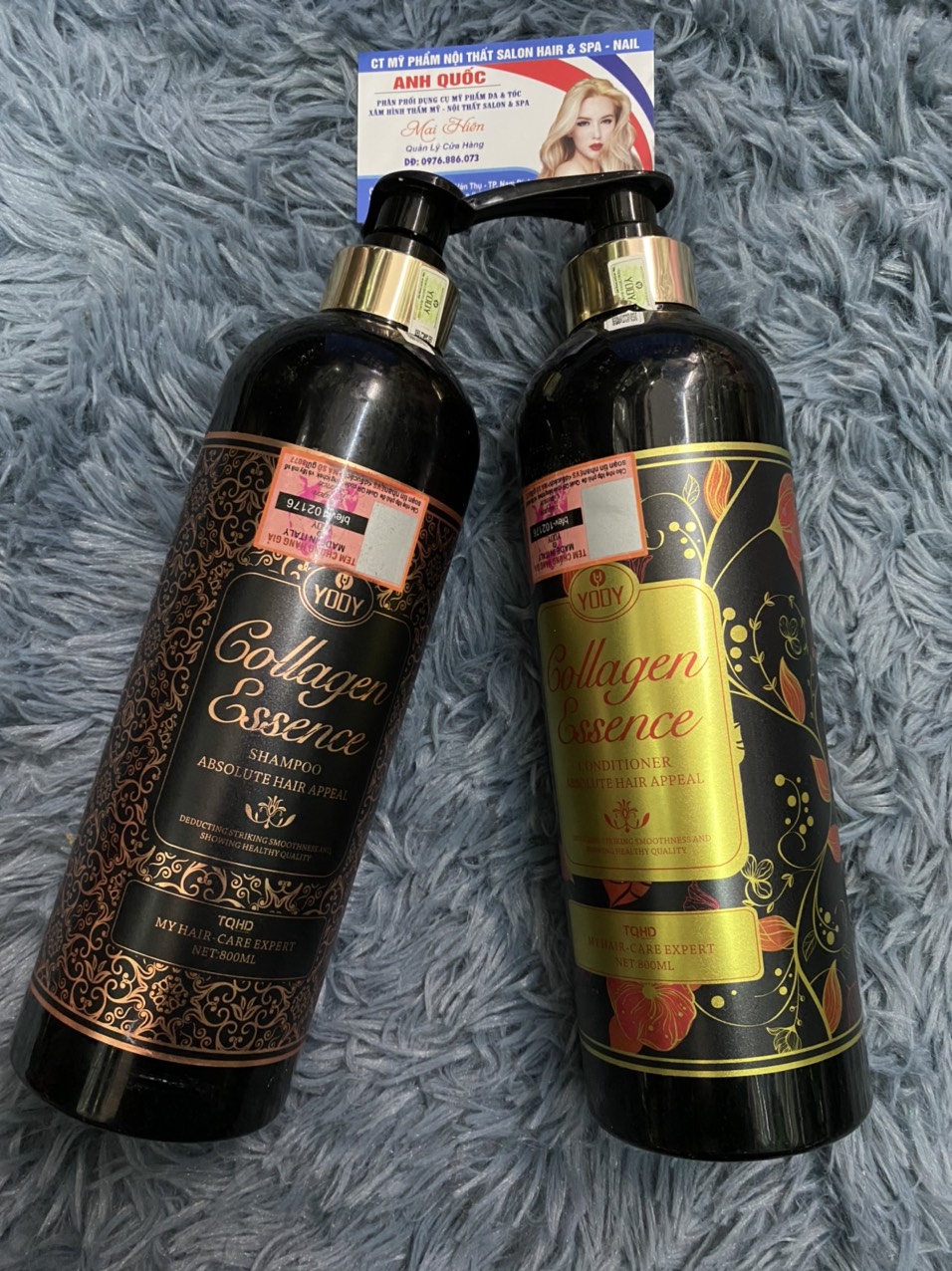 Dầu gội xả collagen dầu cặp gội xả yody collagen essence - italy 800ml x 2 - dầu gội