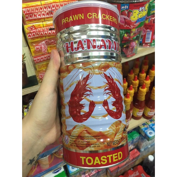 [HCM]Snack Tôm Hanami Thái Lan Lon 110gr