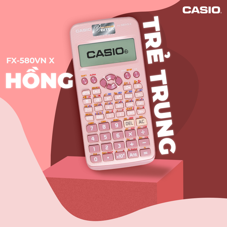 Máy tính casio fx 580 vnx màu hồng-phiên bản mới