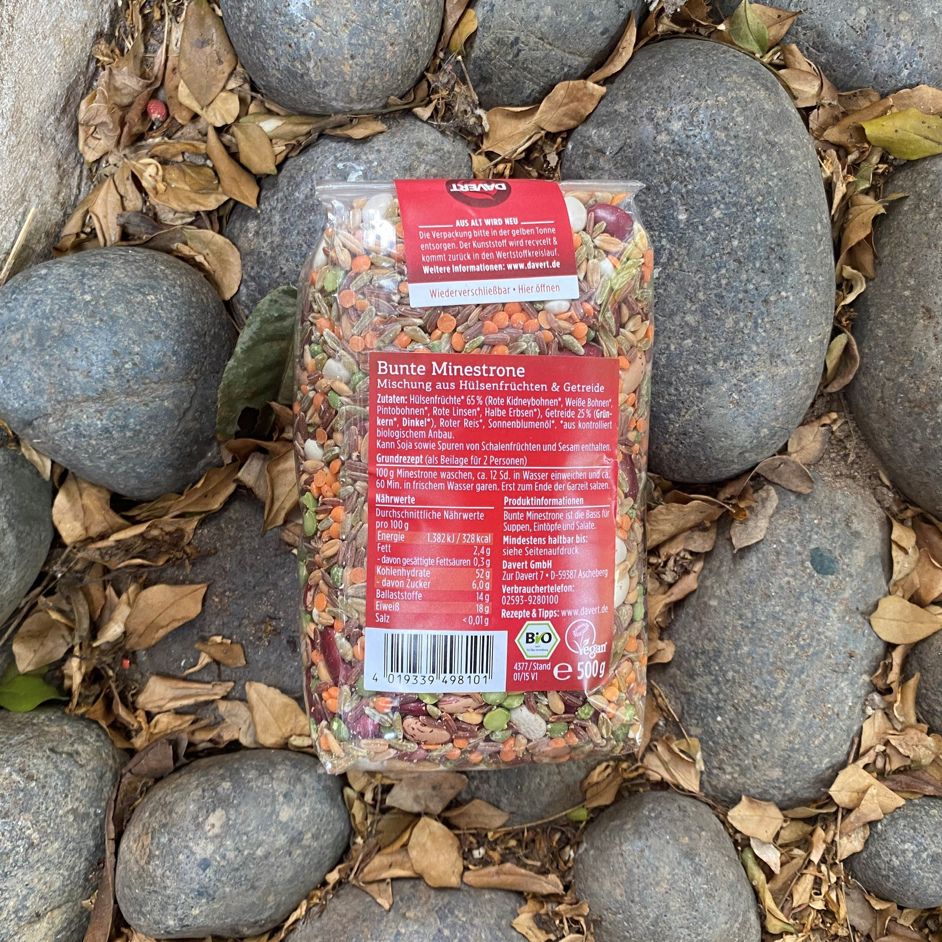 Hạt tổng hợp hữu cơ Davert 500gr