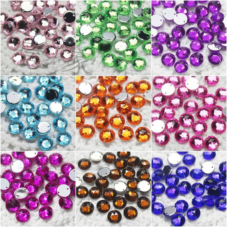 Hạt đá Kết đá xoàn ủi đính trang phục lấp lánh size 8mm