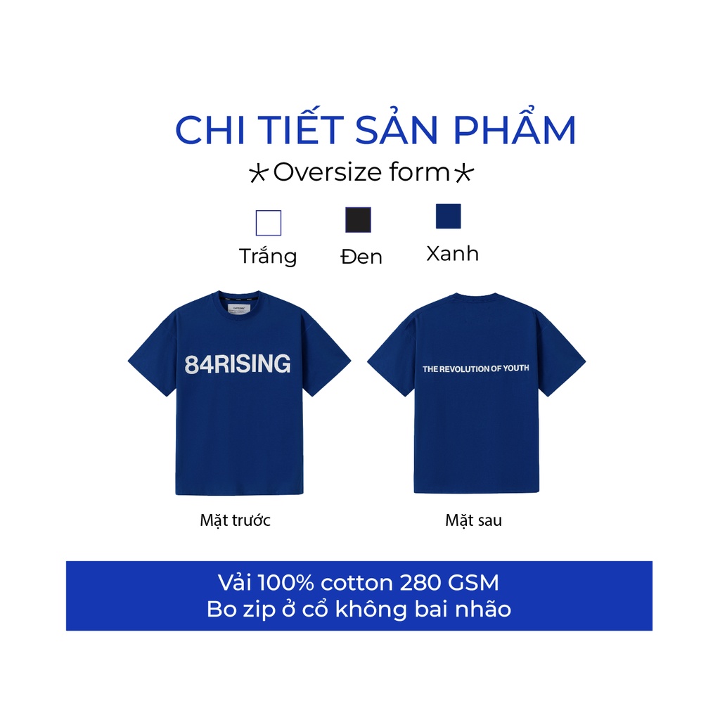 Áo thun Tshirt oversize basic BLUE - thương hiệu 84rising