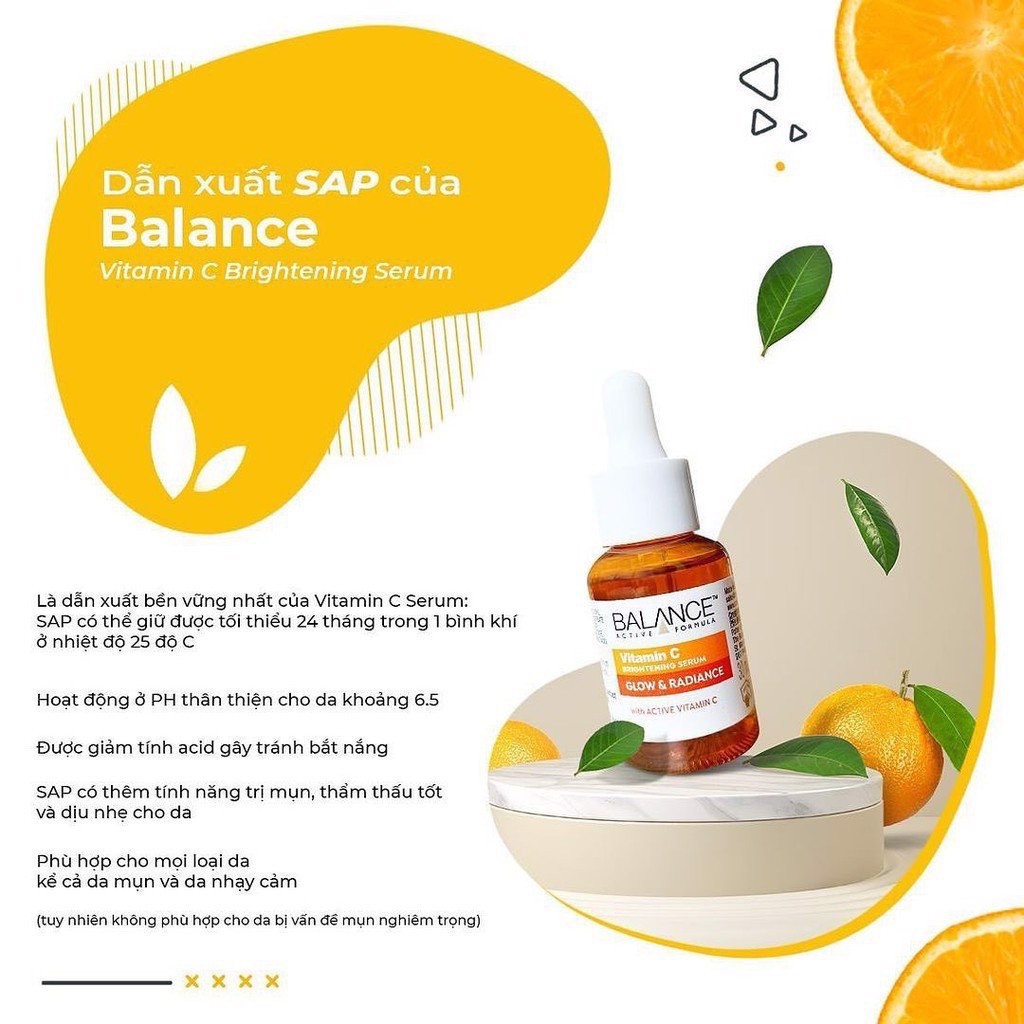 Tinh Chất Sáng Da Mờ Thâm Balance Active Skincare Vitamin C Brightening Serum 30ml Mờ Thâm Làm Đều Màu Da