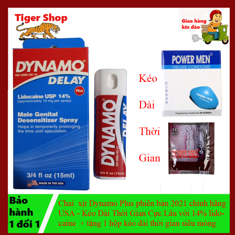 Bao cao su powermen kèm Chai xịt Dynamo Plus phiên bản 2021 chính hãng USA - Kéo Dài Thời Gian Cực Lâu