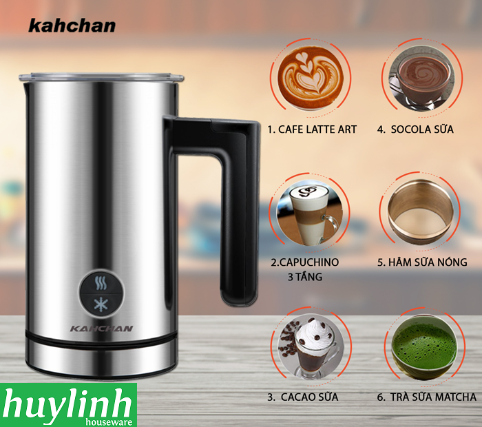 Máy đánh sữa tạo bọt, pha cacao Kahchan EP2188 - 600ml [EP2198 mới]