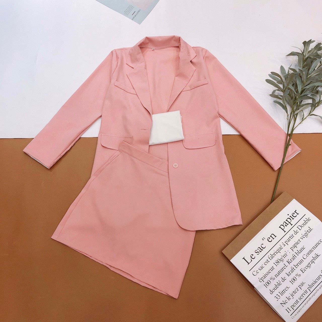 [Sale Lỗ Nghỉ Bán]Set Vest Hồng 3 Món