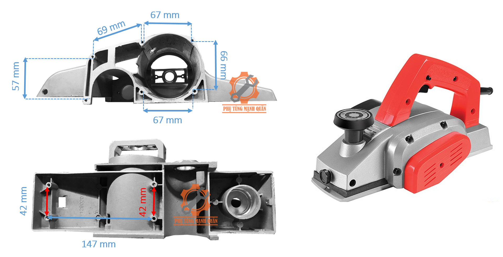 Vỏ nhôm máy bào 90mm ( vỏ bào 90 ly )