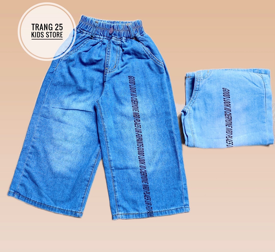 Quần jean ống rộng giả váy bé gái thêu hoa form 12kg-50kg - Trang 25 Kids