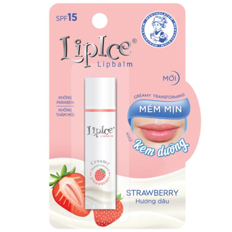 Son dưỡng môi không màu chuyển kem mịn Lipice creamy transforming hương dâu 4.3G giá rẻ
